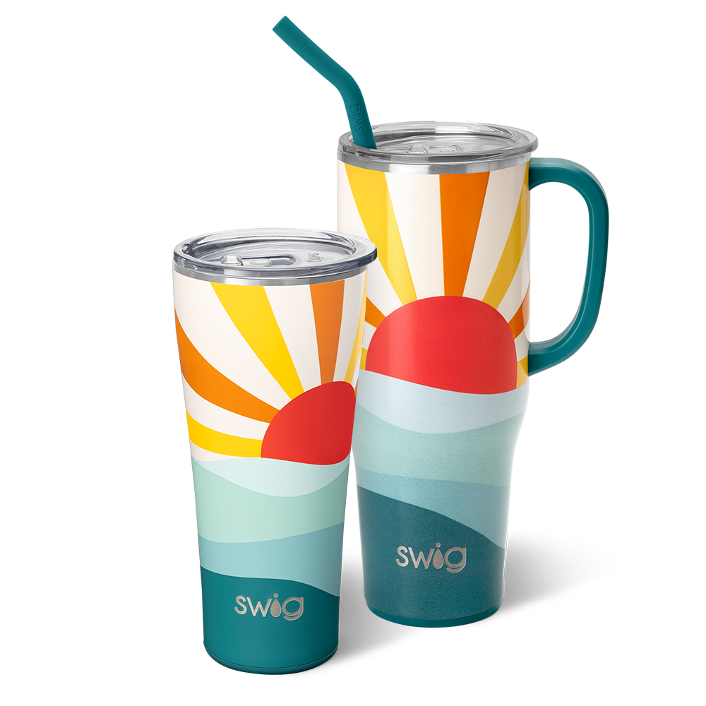 Swig Life 40oz Mega Mug, 40 oz Tumbler with Handle and Straw,  Cup Holder Friendly, Dishwasher Safe, Extra Large Insulated Tumbler,  Stainless Steel Water Tumbler (Amethyst): Tumblers & Water Glasses