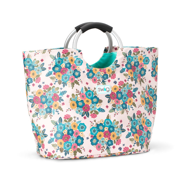 Swig Life Bella Rosa Loopi Tote Bag with cushioned aluminum loop handle