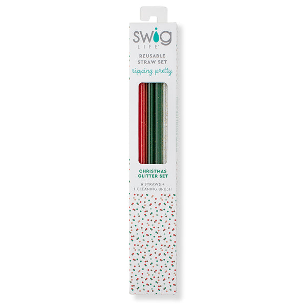 Swig Rainbow Glitter Reusable Straw Set – Emma Downtown