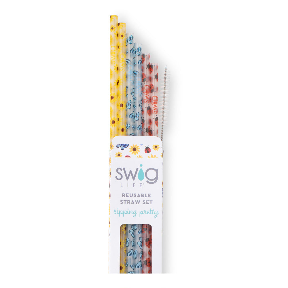 Swig Life Picnic Reusable Straw Set with six straws and cleaning brush - Swig Life