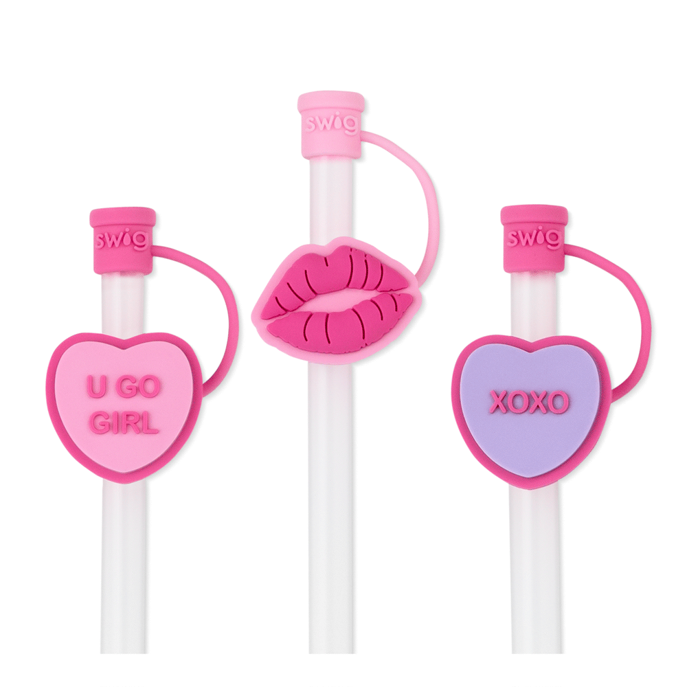 VALENTINE'S DAY Straw Pack, Valentine's Plastic Straws, Reusable