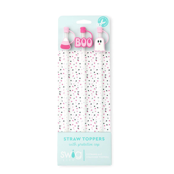 Swig Life Faboolous Straw Topper Set including three straws and three silicone topper protective caps