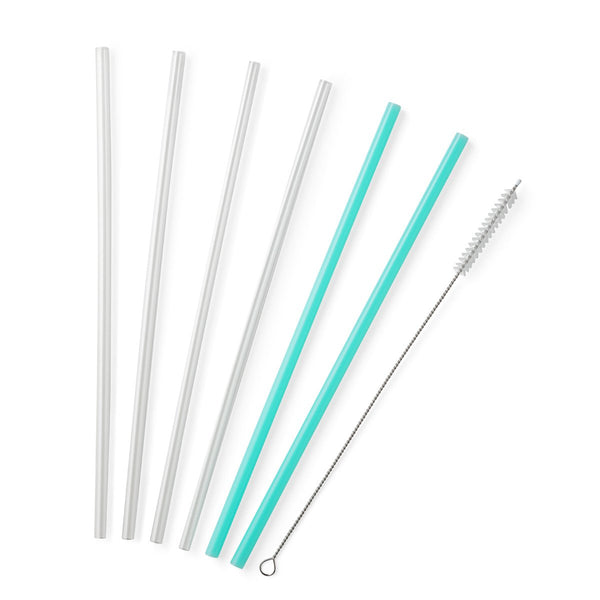 Glitter Reusable Plastic Straws - 24 Pc.