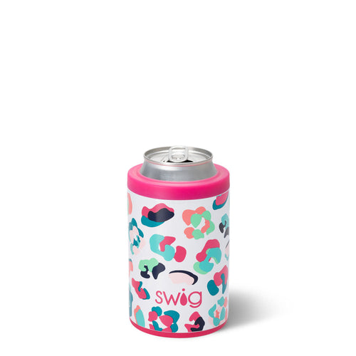SWIG {SWIRLED PEACE} Rainbow Tie Dye Skinny Insulated Stainless Steel Can  Cooler (12 oz.)