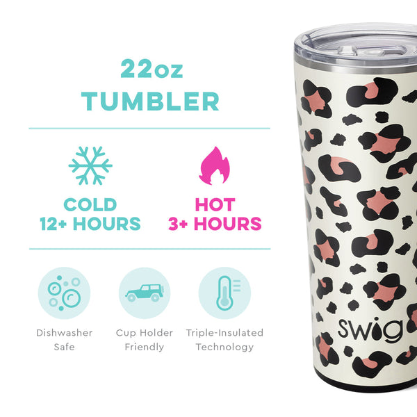Swig 32 oz Tumbler Leopard Black Lotus Blossom Warm Cold Drink Holder – Spot