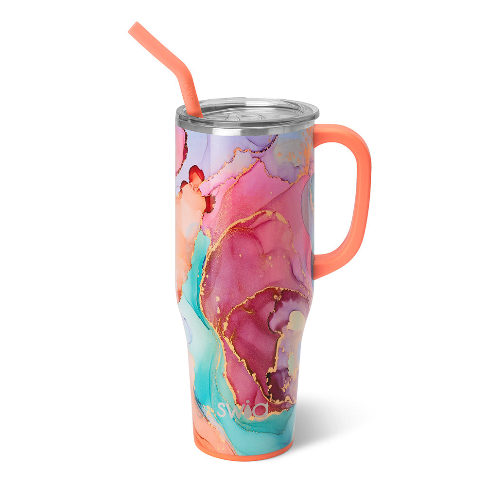 40 oz Tumbler with Handle and Straw Leak Proof 40 oz Cup Insulated  Stainless Steel Coffee Travel Mug Slim 40oz Pink Leopard Tumbler with  Handle