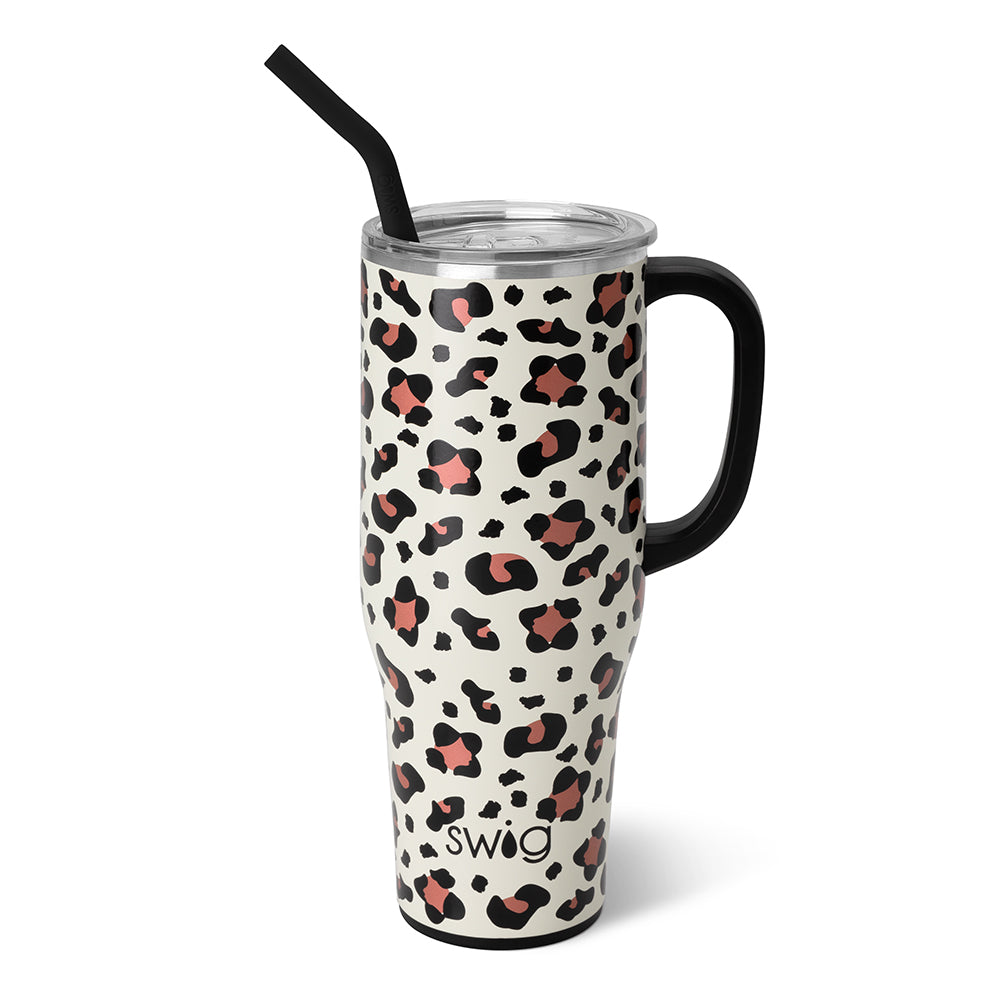 Buy Ready to Ship 40 Oz Leopard Print Tumbler W/ Handle Lid and