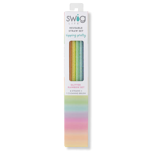 Swig Reusable Straw Set Hey Boo + Pink Glitter